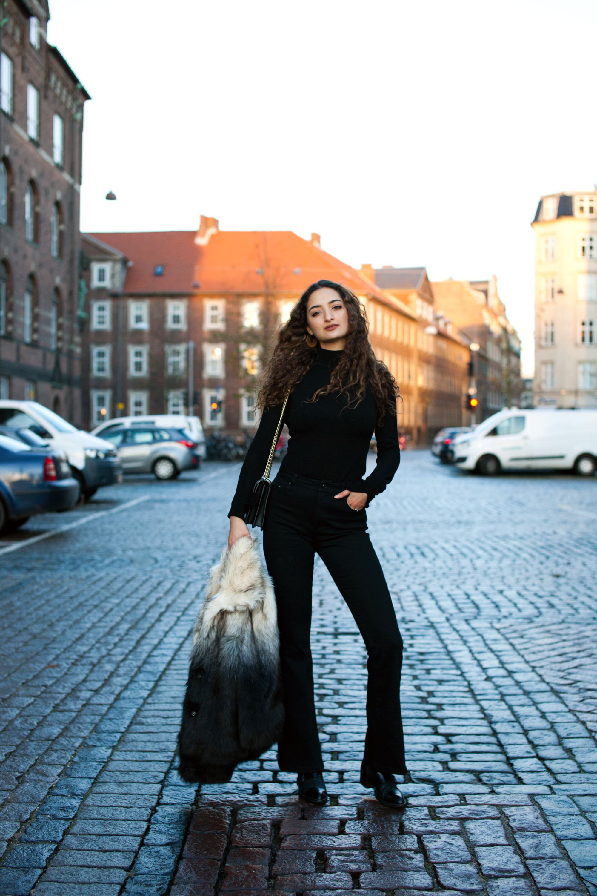 All black flared jeans